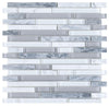 Elysium Tiles, Mosaic Glass, Linear, Multi-color, 11.75" x 12"