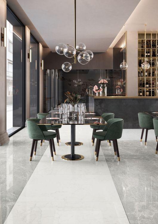 Elysium Tiles, Porcelain Tile, Pure Carrara, Multi-color, Multi-size