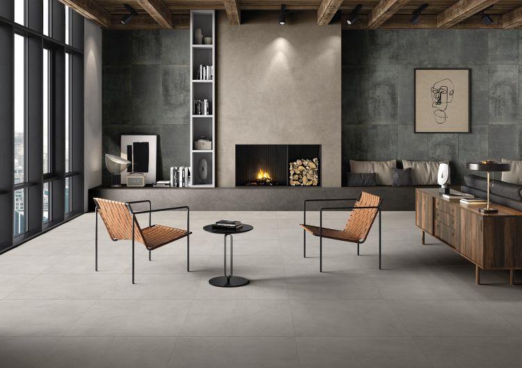Elysium Tiles, Porcelain Tiles, Absolute Cement Grey, 24" x 48"