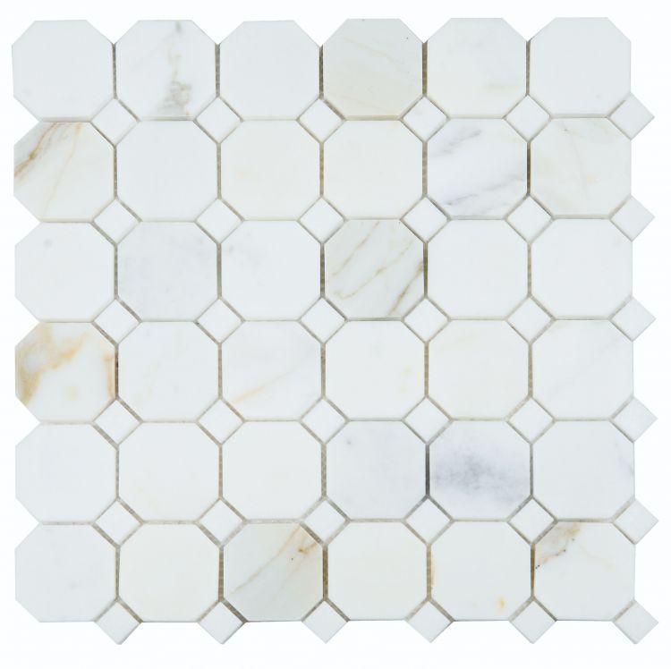 Elysium Tiles, Marble Mosaic, Octagon, Multi-color, Multi-size