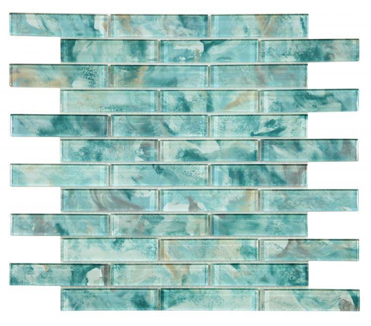 Elysium Tiles, Mosaic Glass, Watercolor, Multi-color, 11.75" x 11.75"