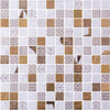 Elysium Tiles, Mosaic Glass, Rif Lite Alexandria Malla, 12.25" x 12.25"