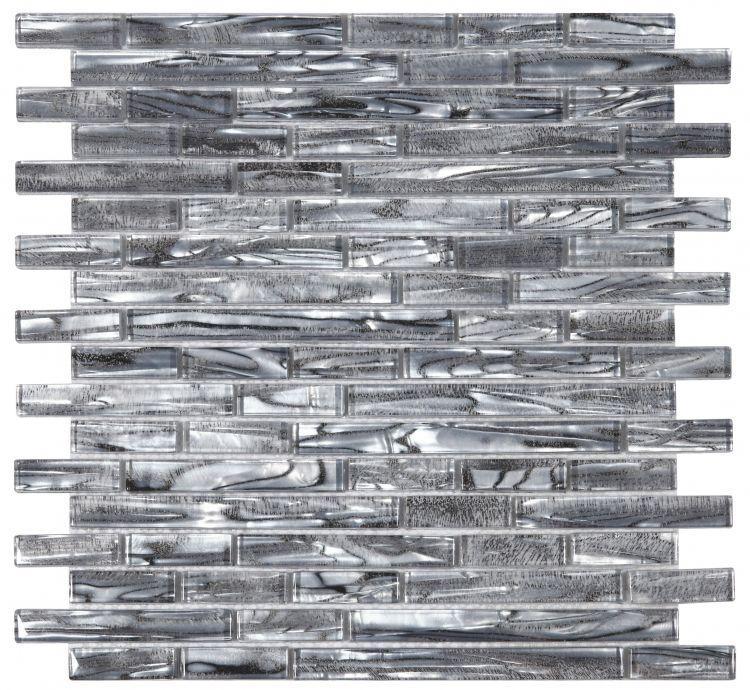 Elysium Tiles, Mosaic Glass, Linear, Multi-color, 11.75" x 12"