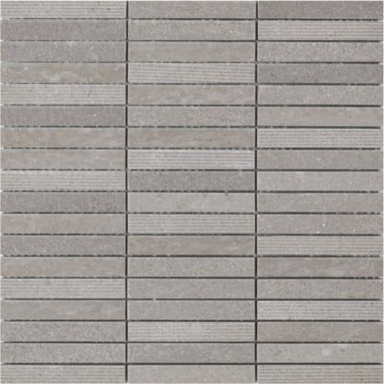 Elysium Tiles, Marble Mosaic, Slot Grey, 12" x 12"