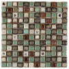Elysium Tiles, Handmade Porcelain Mosaic, Apollo, Multi-color, 11.75" x 11.75"