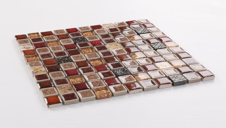 Elysium Tiles, Crackle Glass Mosaic, Swiss, Multi-size