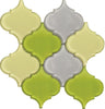 Elysium Tiles, Mosaic Glass, Arabesque, Multi-color, Multi-size