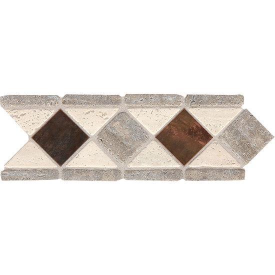American Olean Ceramic Natural Stone Accents, Designer Elegance Collection, Penny Diamond, 4x11