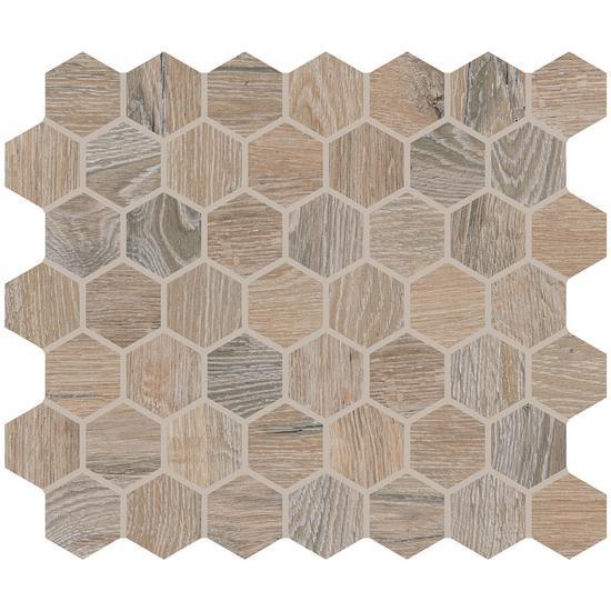 American Olean Glazed Ceramic Mosaic Tile, Waterwood Collection, Multi-Color, 11x10