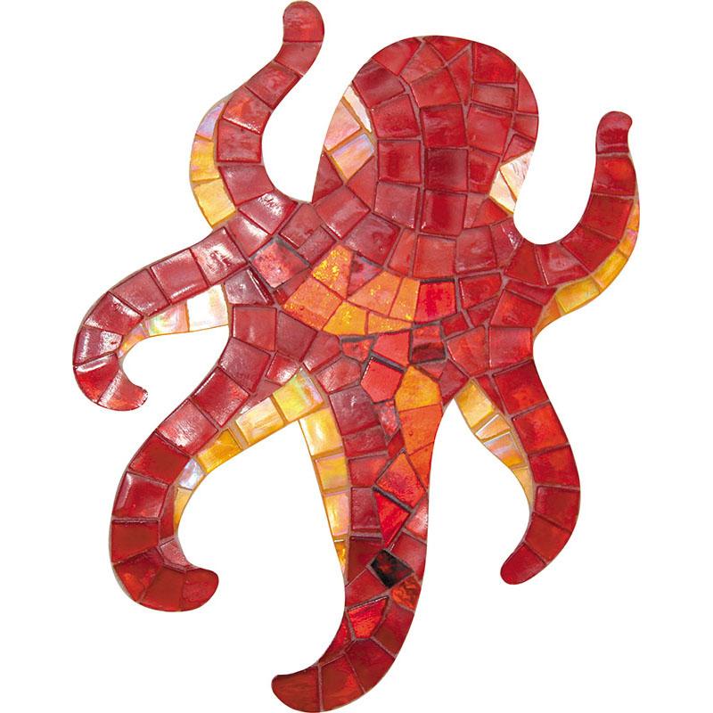 Mir Mosaic, Alma Tiles, Artistic Murals Collection, APM - Octopus, 7.52" x 9.4"