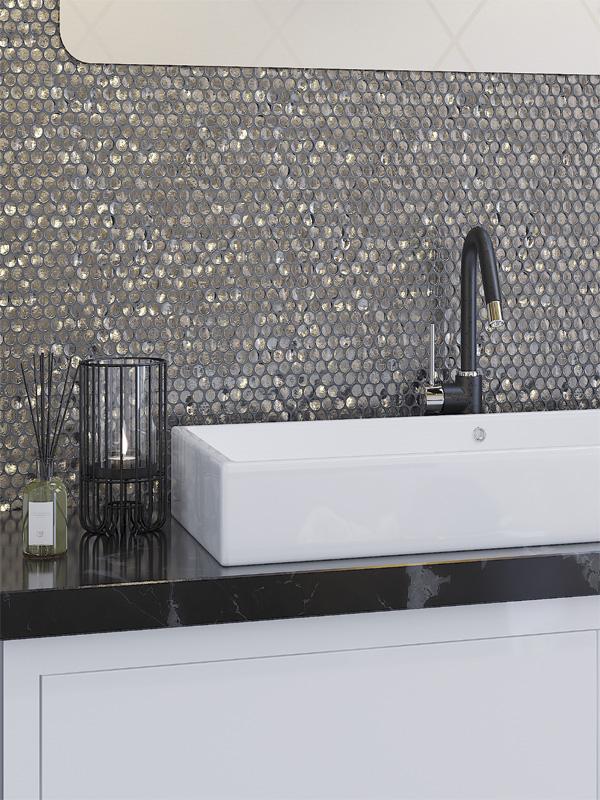 Mir Mosaic, Alma Tiles, Glamour Collection, Multi-color, 12.2" x 12.2"