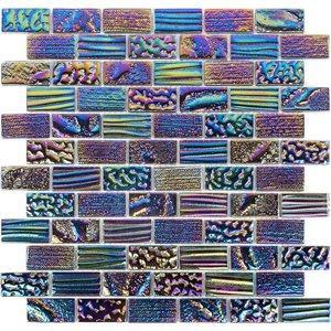 Soho Studio Glass Tile, Aqueous, Multi-color, 1x2