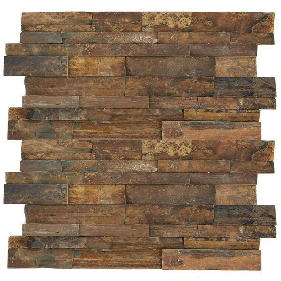 American Olean Natural Stone, Slate Tile, Stacked Stone Collection, Tibetan Slate, 6x24