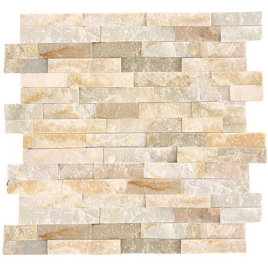American Olean Natural Stone, Quartzite Tile, Stacked Stone Collection, Multi-Color, 6x24