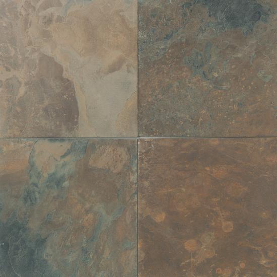 American Olean Natural Stone, Floor Tile, Slate Collection, Multi-Color, 16x16