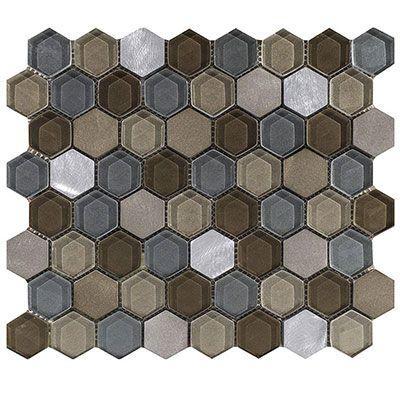 Porcelanosa Mosaics Tile, Fusion Hexagon, Multi-Color