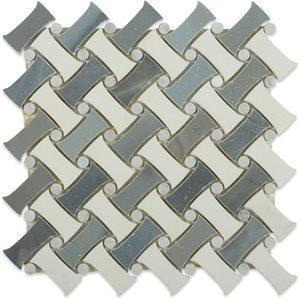 Soho Studio Marble Tiles, Fancy Weave, Multi-Color, 11x11