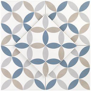 Soho Studio Ceramics Tiles, Hampton Floor, Multi-Color, 8x8
