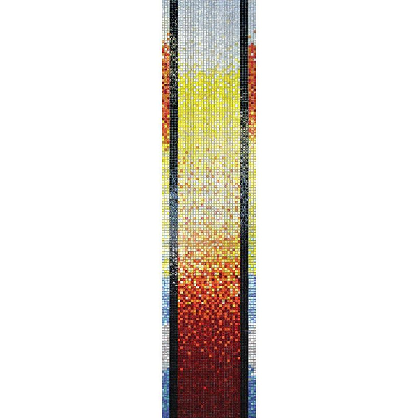 Mir Mosaic, Alma Tiles, Gradient Color Compositions 0.6" Collection, Multi-color, 11.6" x 11.6"