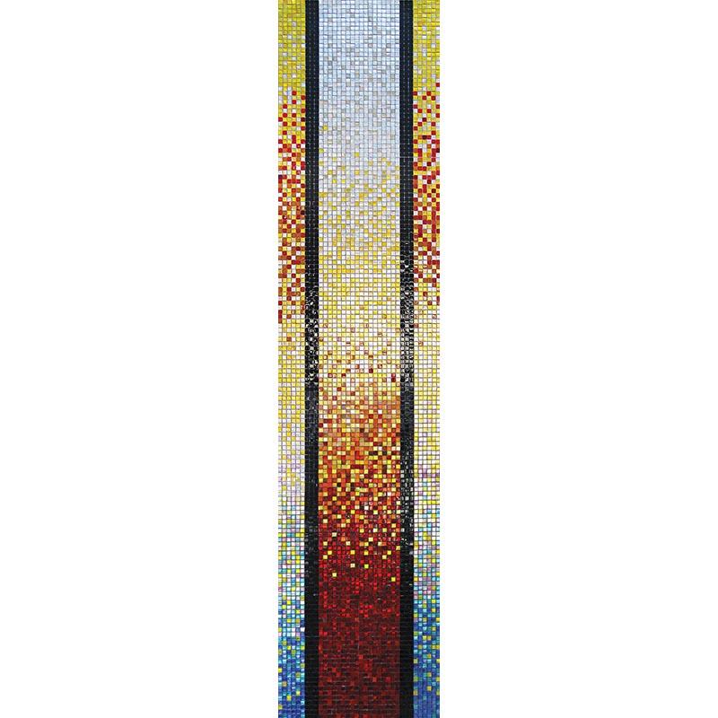 Mir Mosaic, Alma Tiles, Gradient Color Compositions 0.6" Collection, Multi-color, 11.6" x 11.6"