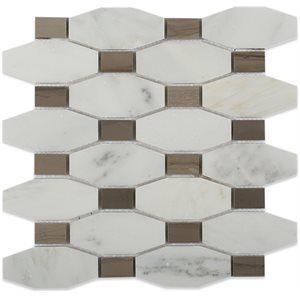 Soho Studio Marble Tiles, Long Octagon Pattern, Multi-Color, 9x10