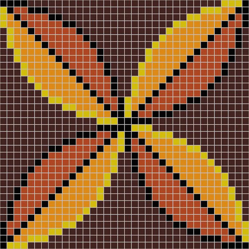Mir Mosaic, Alma Tiles, Patterns 0.6" Collection, Multi-color, 11.6" x 11.6"