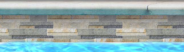Fujiwa Pool Tiles, Quarzo Series, Multi-color, 6 1/4" x 16"