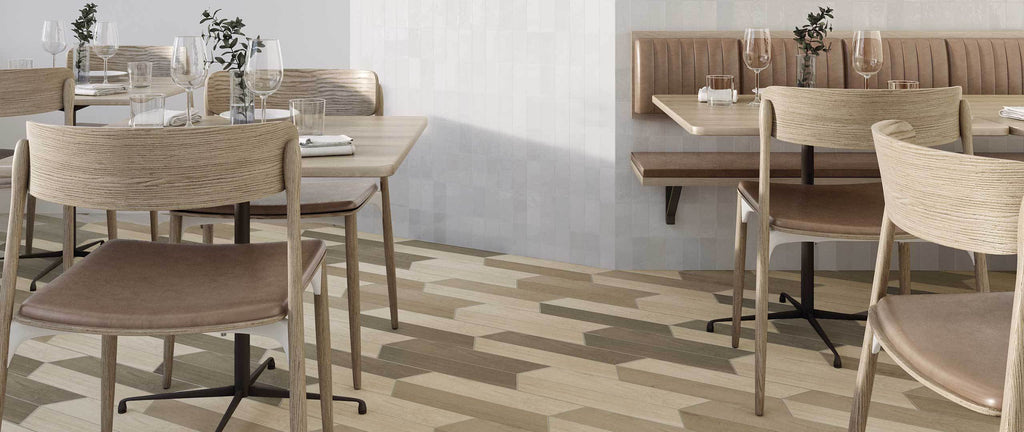WOW Floor & Wall Tiles, 60º, Chevron, Multi Color, 4”x20.5”