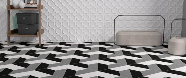 WOW Floor Tiles, Floor Tiles Collection, Trapezium Floor, 4"x9"