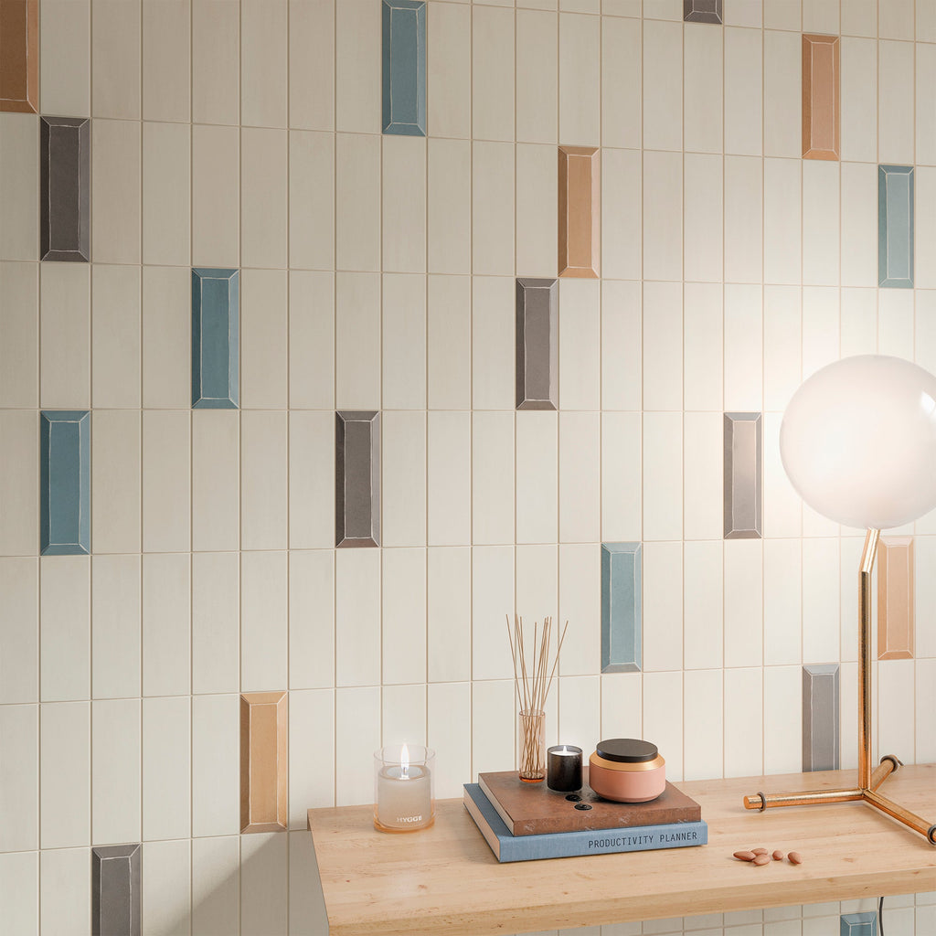 Wow Wall Tiles, Freehand Collection, Free Bevel, Multi Color, 2”x6.3”