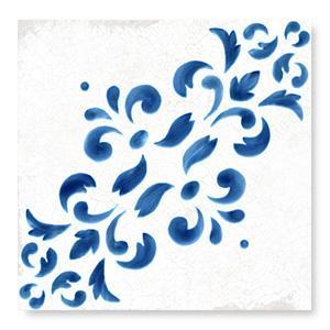 WOW Floor Tiles, Blanc et Bleu Collection, Antique Decor 2