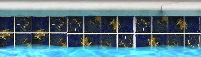 Fujiwa Pool Tiles, Eros 300 Series, Eros-303 (Misty Blue), 3" x 3"