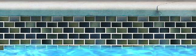 Fujiwa Pool Tiles, Glasstel Series, Multi-color, 7/8 X 1-7/8