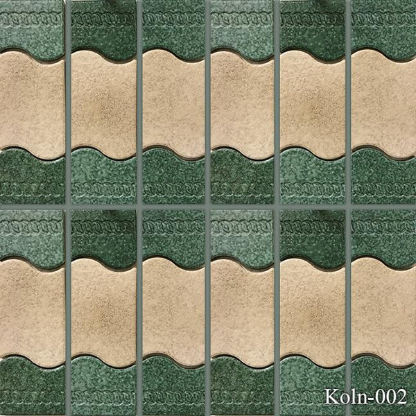 Fujiwa Pool Tiles, Koln Series, Multi-color, 2" x 6"