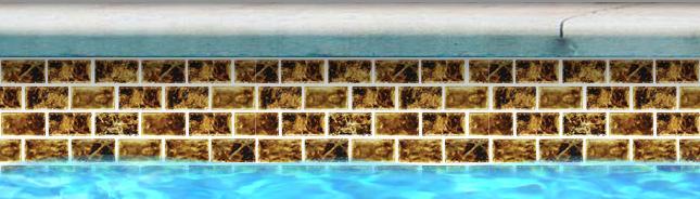Fujiwa Pool Tiles, Licata Series, Multi-color, 1" x 2"