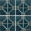Fujiwa Pool Tiles, Osaka Deco Series, OSAKA-96 (Teal Green), 6" x 6"