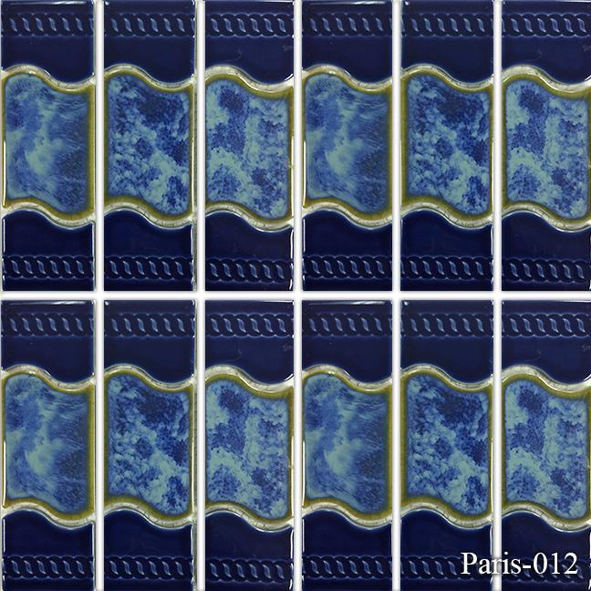 Fujiwa Pool Tiles, Paris Series, Multi-color, 2" x 6"