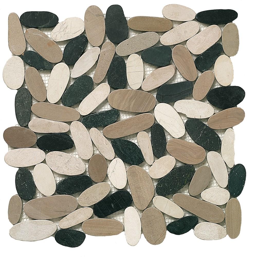 DUNE Mosaics, Stone, Pebbles Light, 12″ x 12.4″