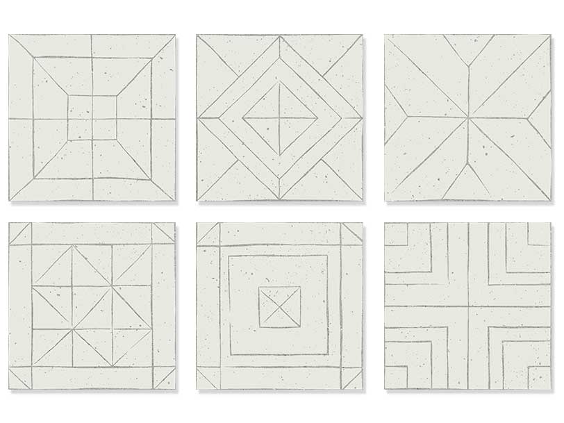Wow Floor and Wall Tiles, Puzzle Collection, Puzzle Sketch Decor, Multi Color, 7"x7"