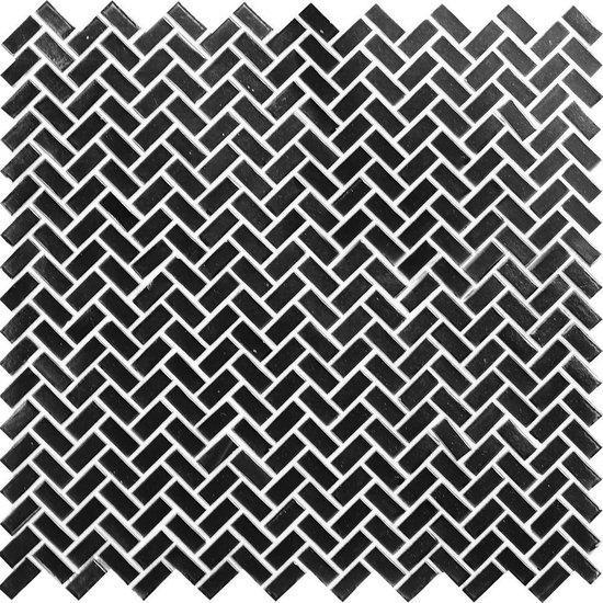 American Olean Herringbone Glass Mosaic Tile, Novelty Collection, Multi-Color, 12x12