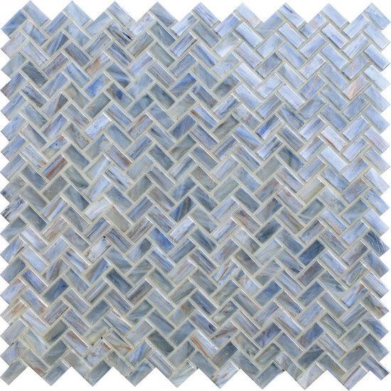 American Olean Herringbone Glass Mosaic Tile, Novelty Collection, Multi-Color, 12x12