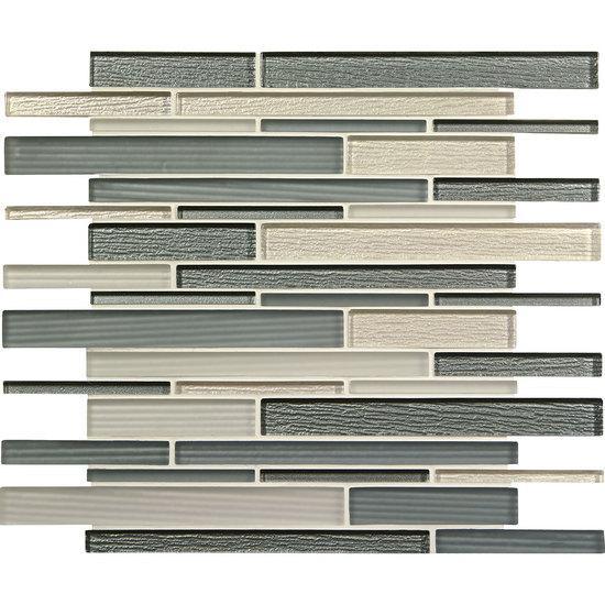 American Olean Structured Railroad Glass Mosaic Tile, Strategies Collection, Multi-Color, 11x12