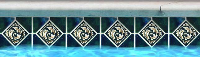 Fujiwa Pool Tiles, Stak Deco Series, Multi-color, 6" x 6"