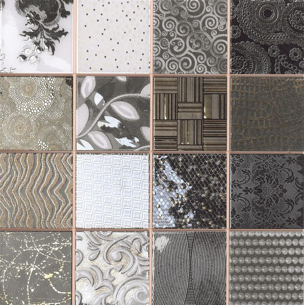 DUNE Mosaics, Ceramics, Tiffany Black, 11.1″ x 11.1″