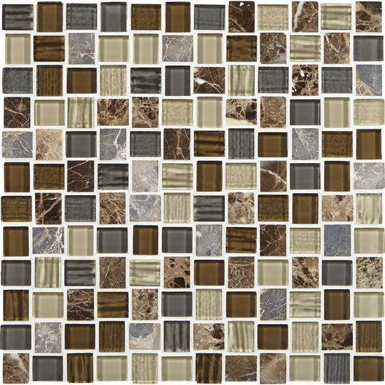 American Olean Offset Marble & Glass Mosaic Tile, Marble Weave Collection, Multi-Color, 12x12